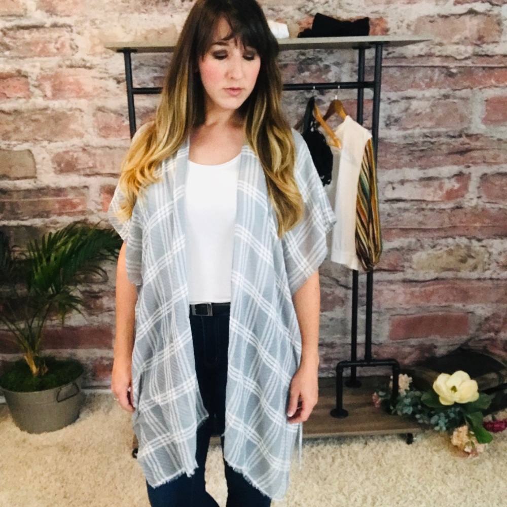 Grey and white kimono